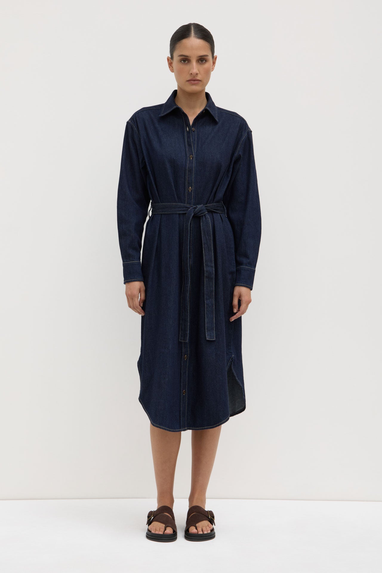 Kiera Recycled Denim Midi Shirt Dress