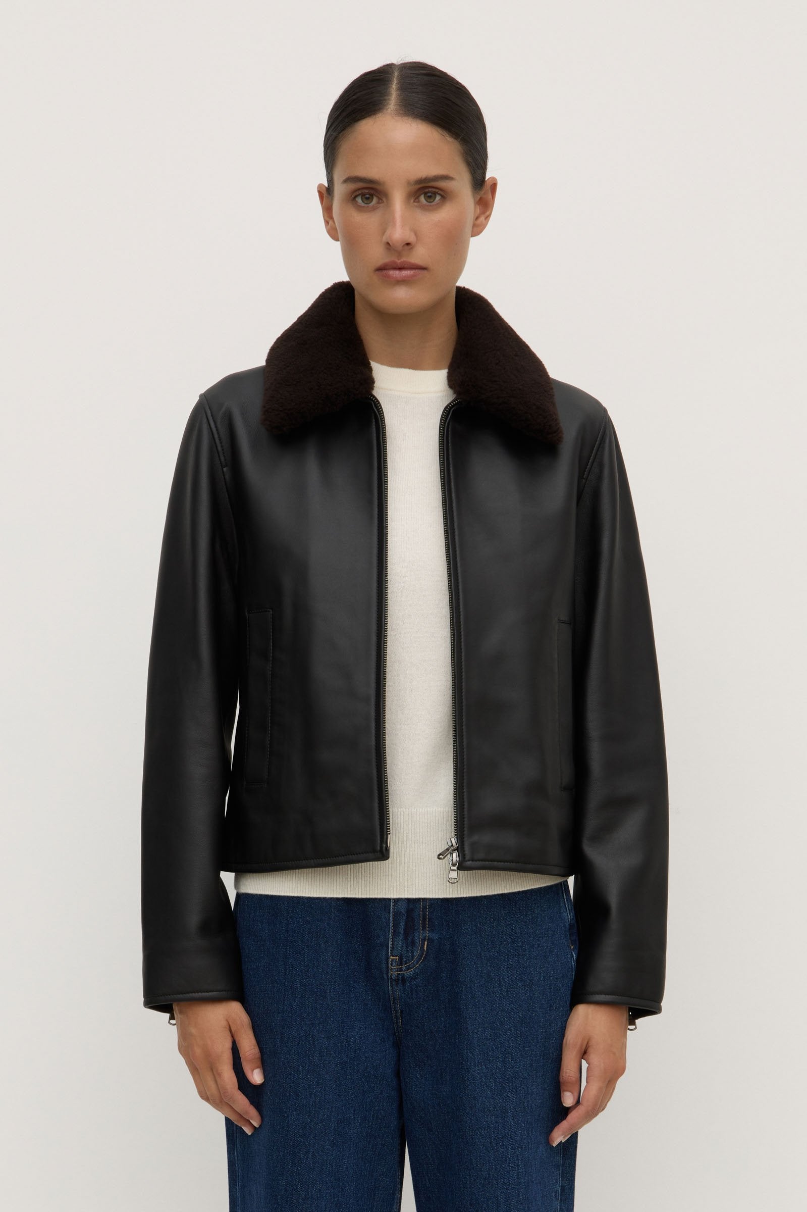 Leather Bomber Jacket