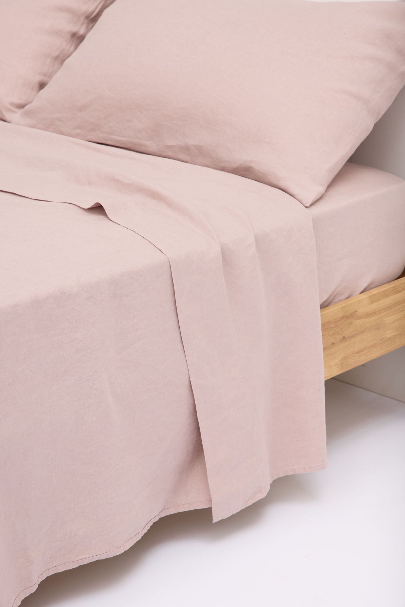 Linen Flat Sheet Rose