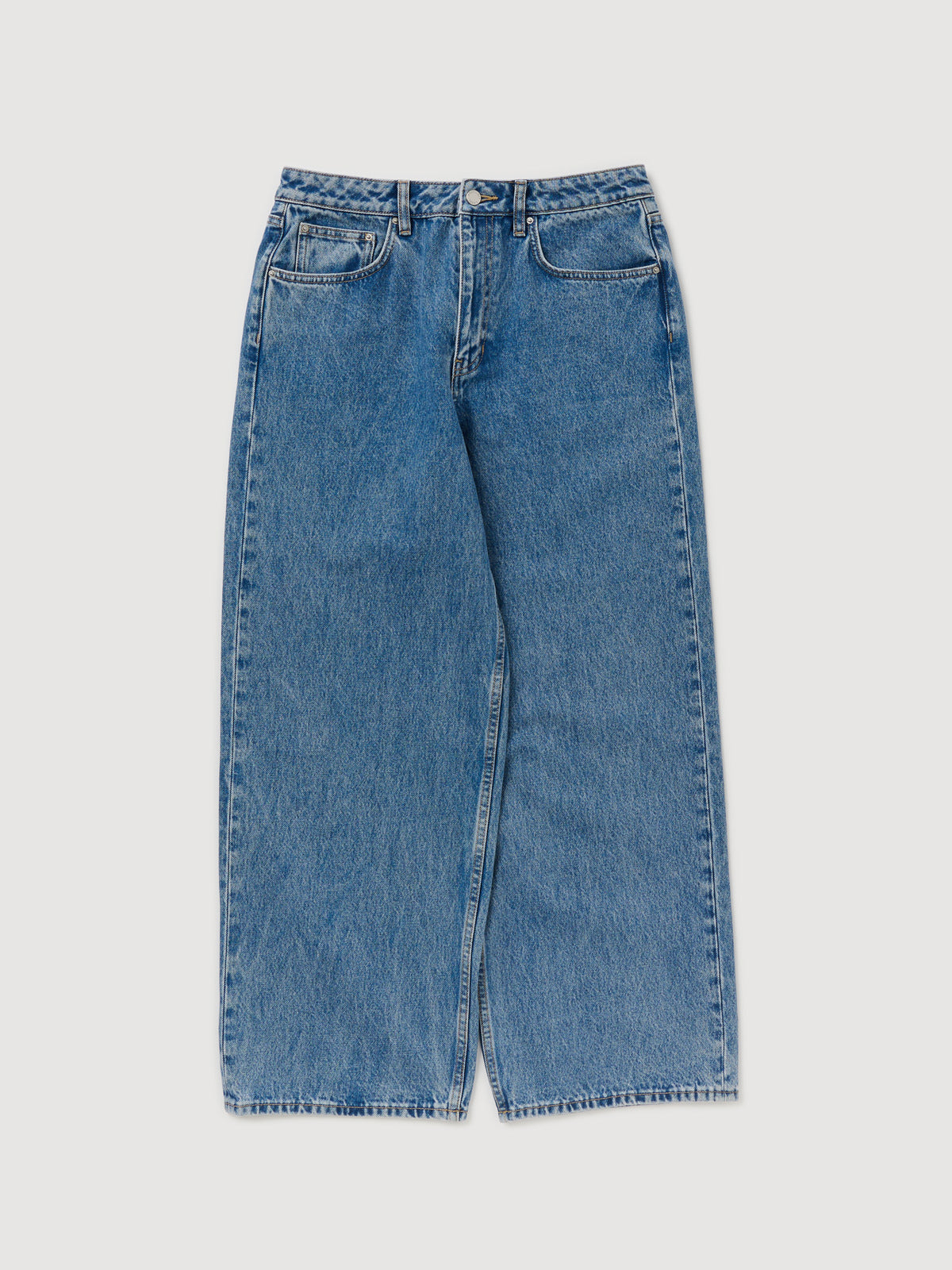 Re-Worn Cotton Denim Wide Leg Jean