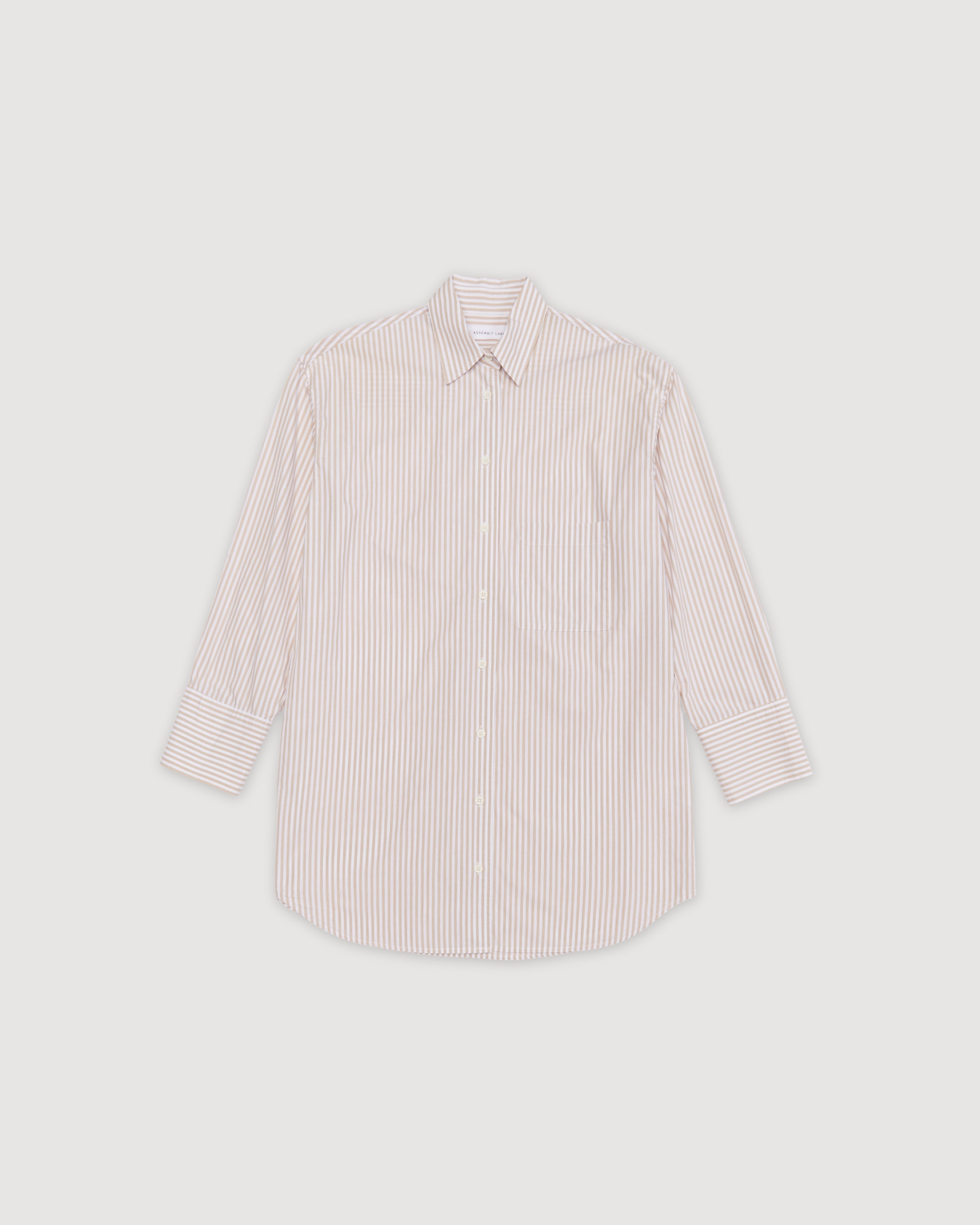 Re-Worn Cotton Stripe Long Sleeve Shirt