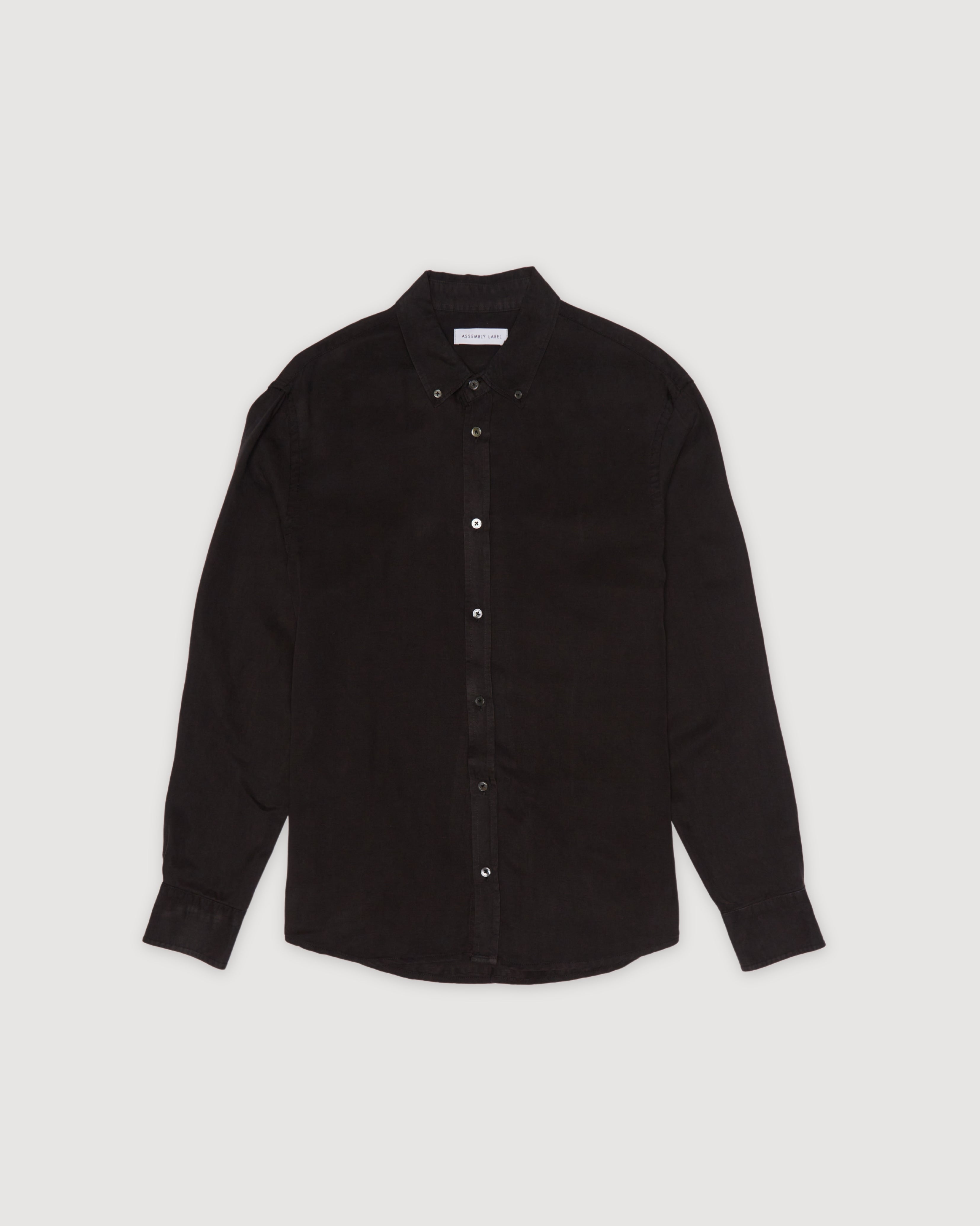 Re-Worn Mens Linen Blend Cord Long Sleeve Shirt