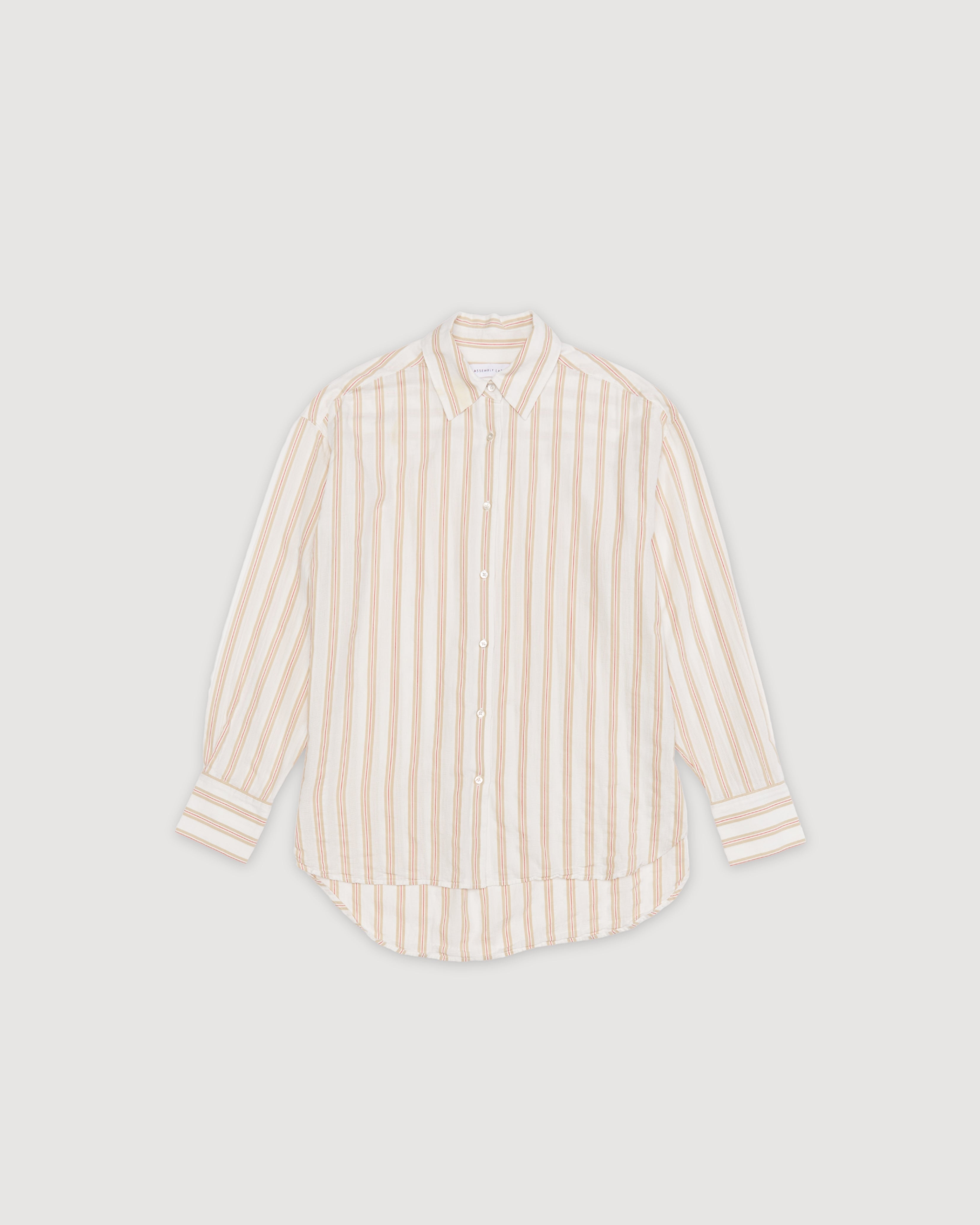 Re-Worn Womens Cotton Stripe Long Sleeve Shirt