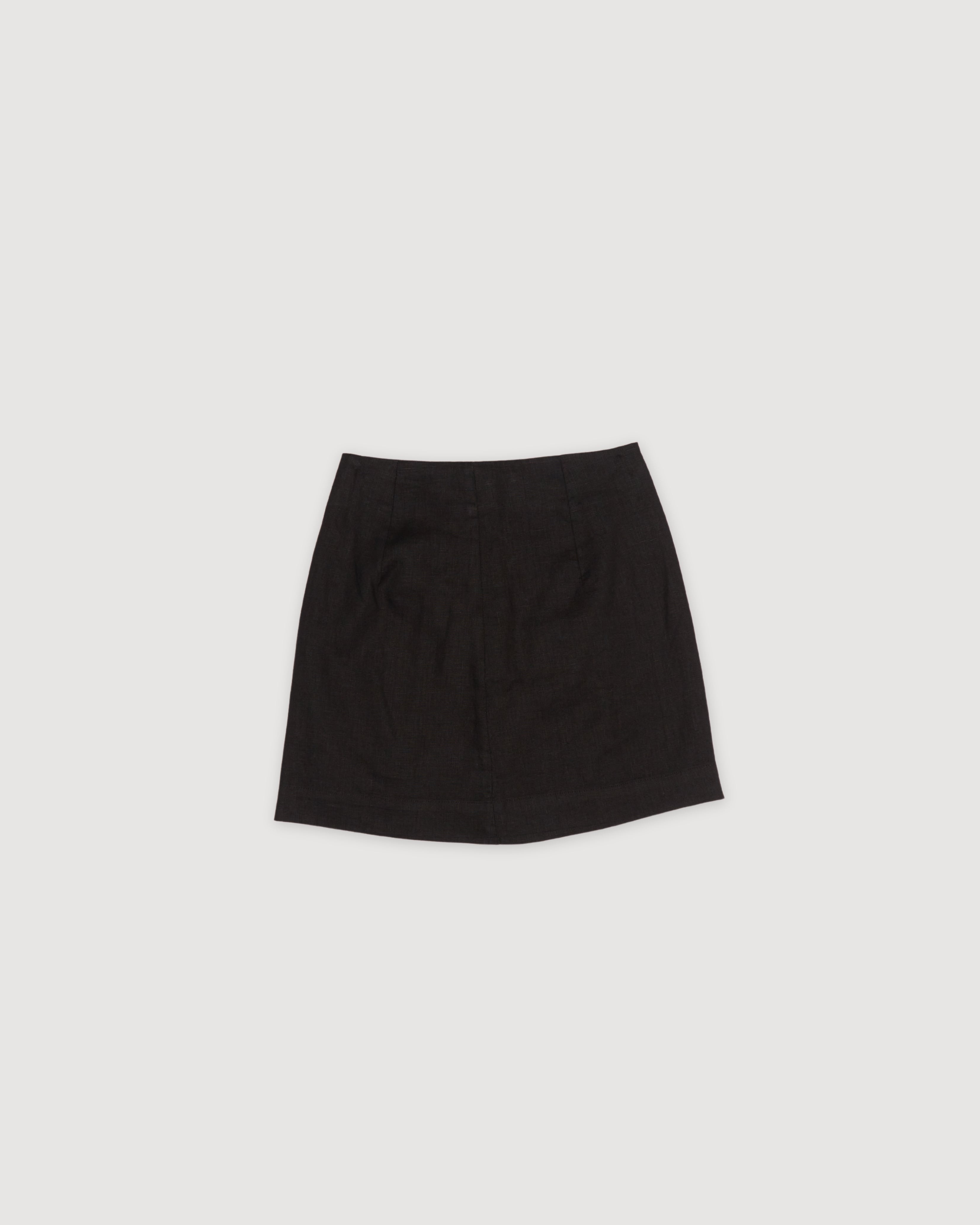 Re-Worn Womens Linen Mini Skirt