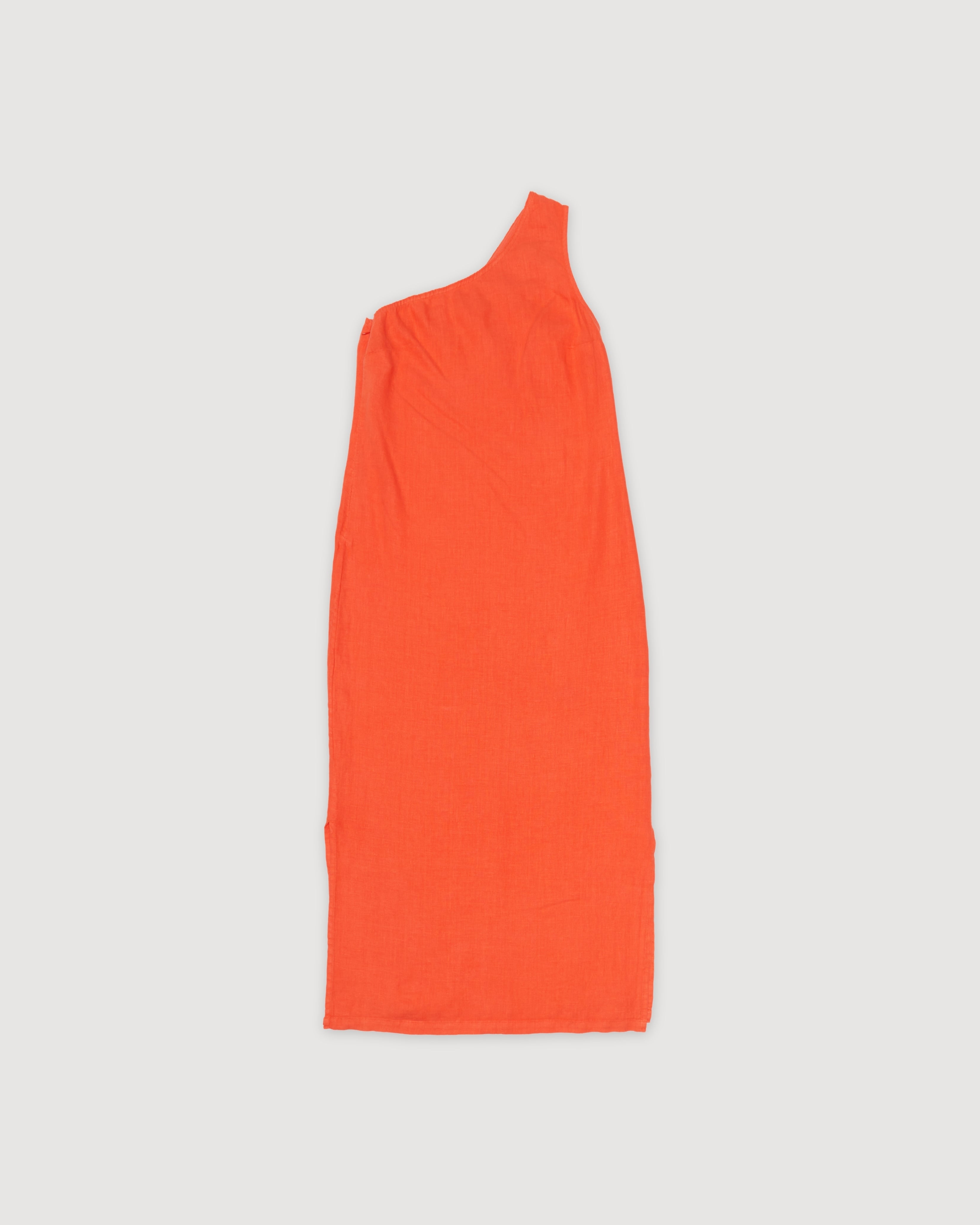 Re-Worn Womens Linen One Shoulder Dress