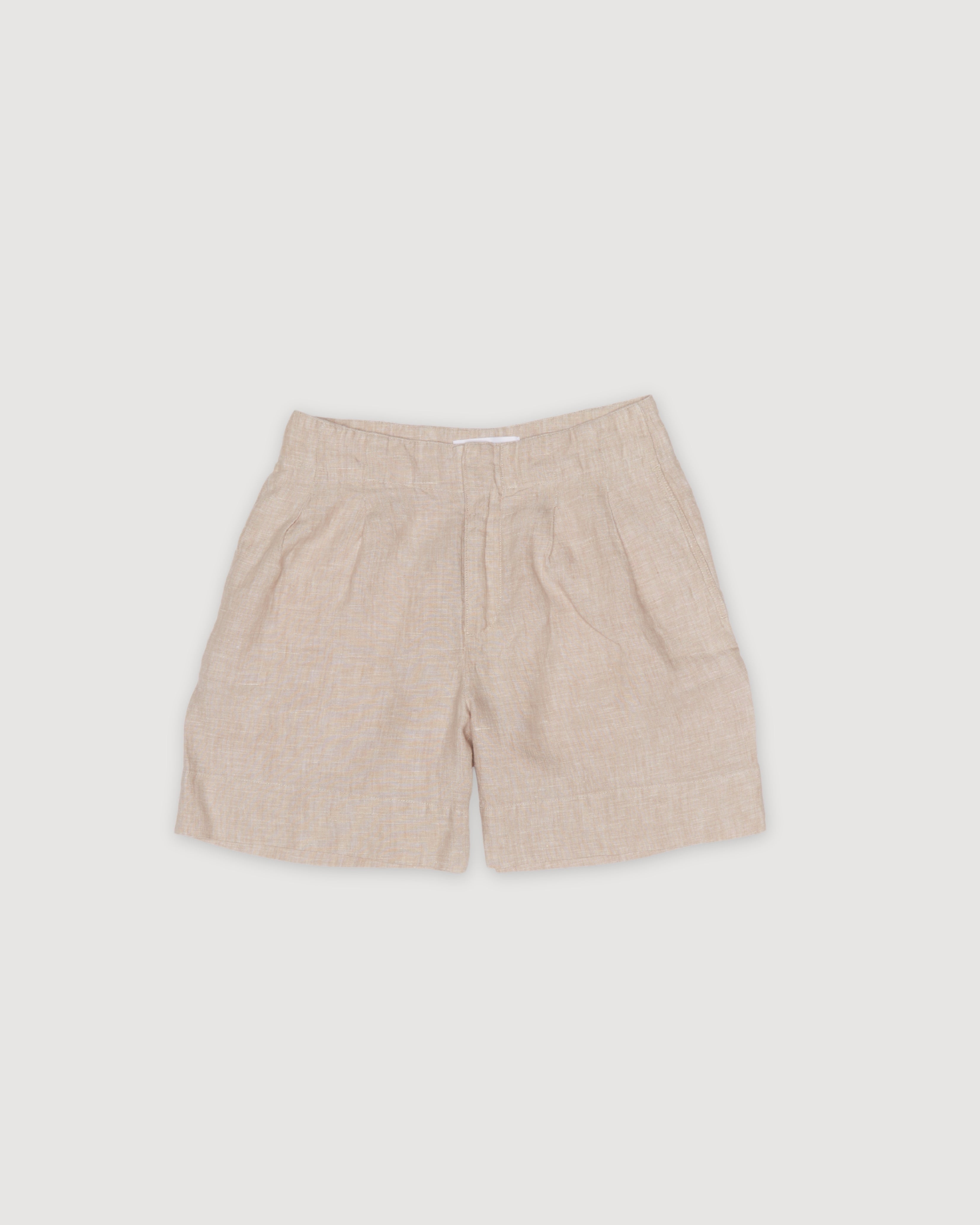 Re-Worn Womens Linen Textured Relaxed Short
