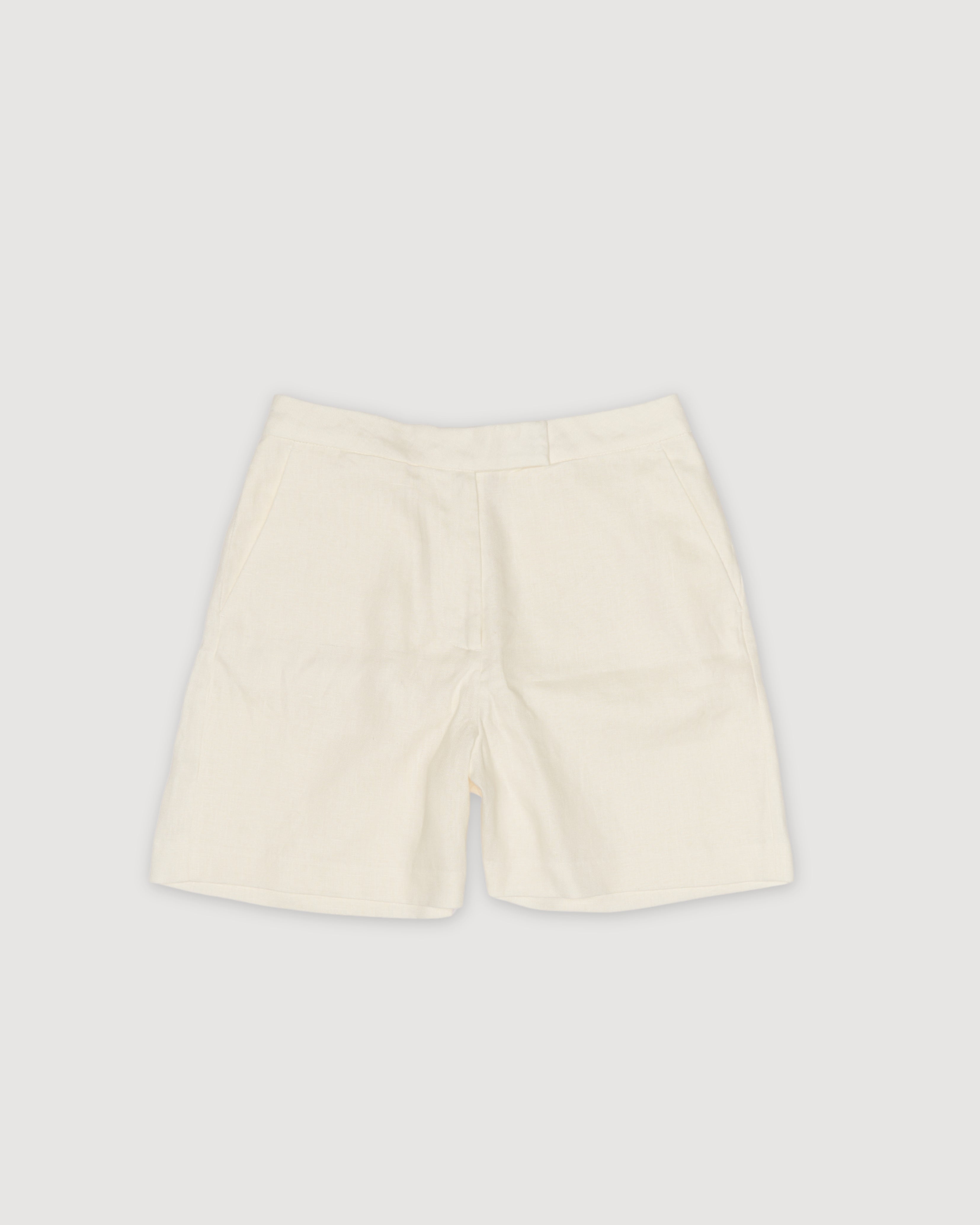 Re-Worn Womens Linen Textured Relaxed Short