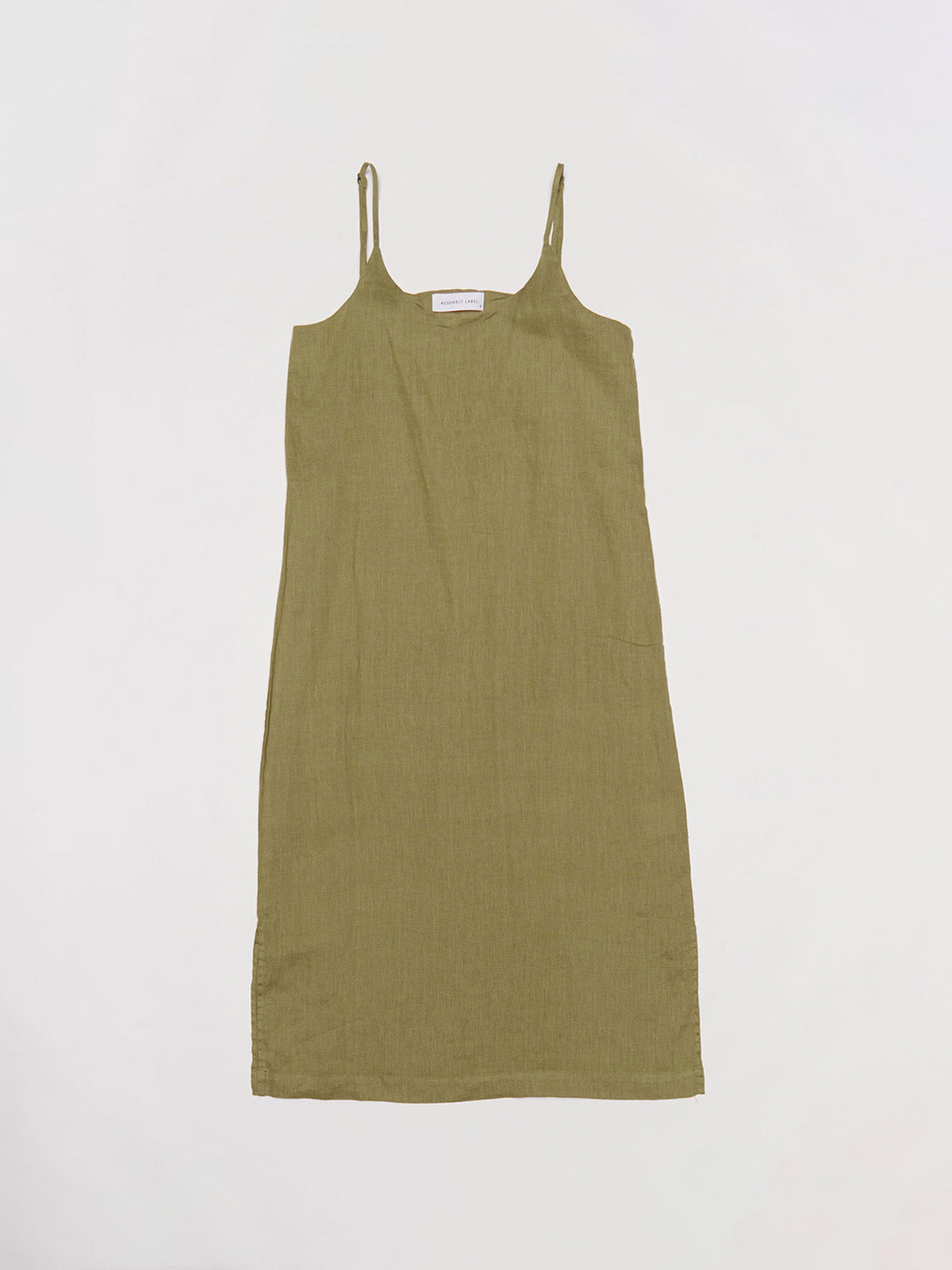 Re-Worn Womens Linen Textured Slip Dress