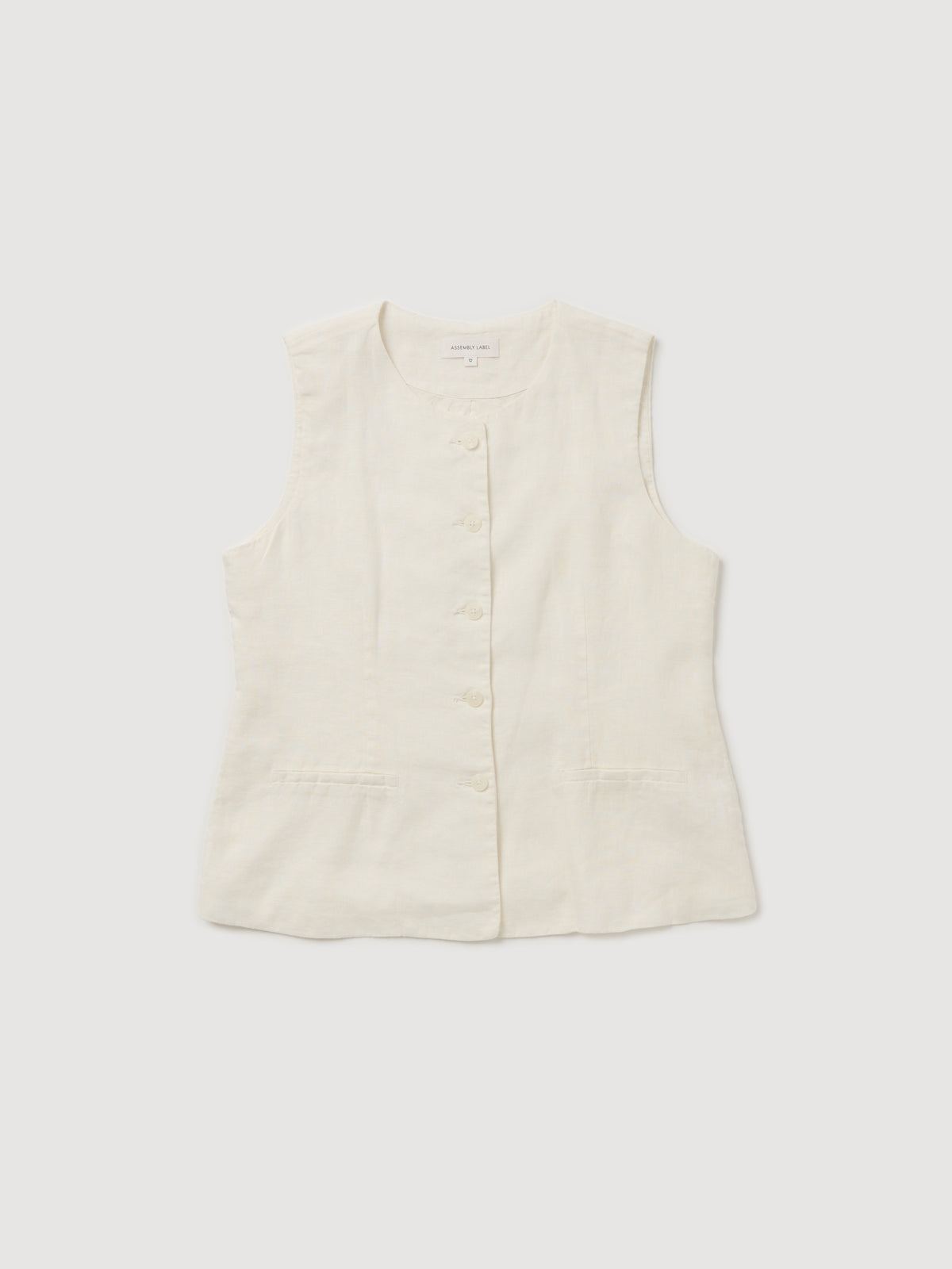 Re-Worn Womens Linen Textured Top