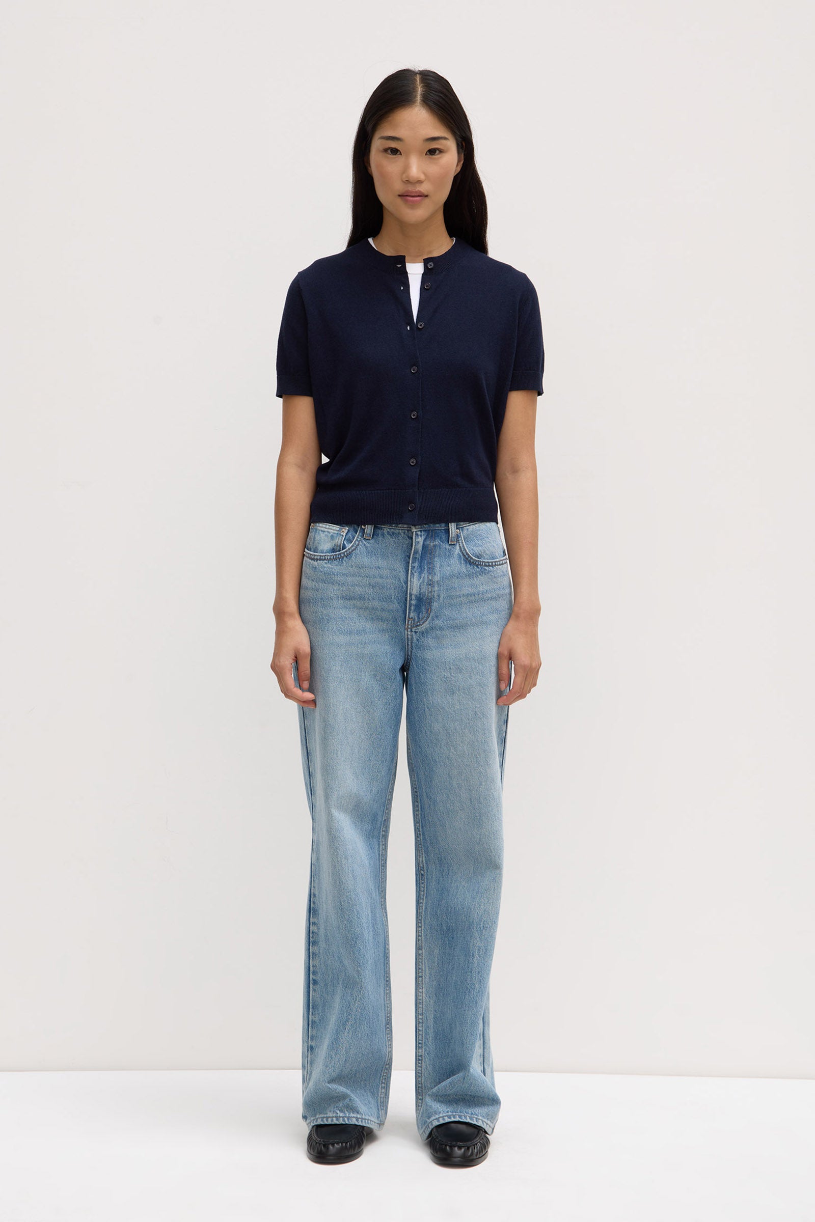 Semra Cotton Cashmere Short Sleeve Cardigan