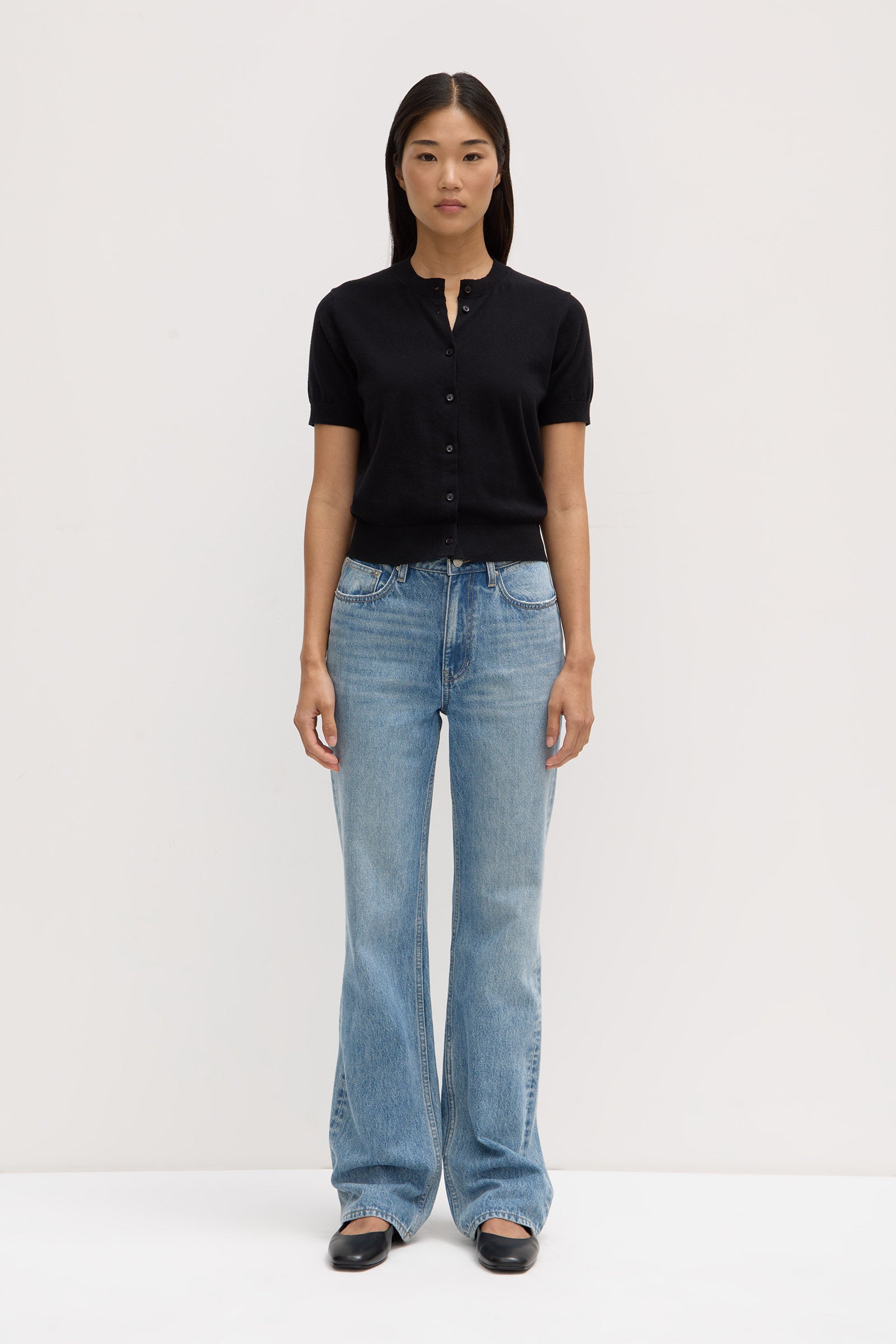 Semra Cotton Cashmere Short Sleeve Cardigan