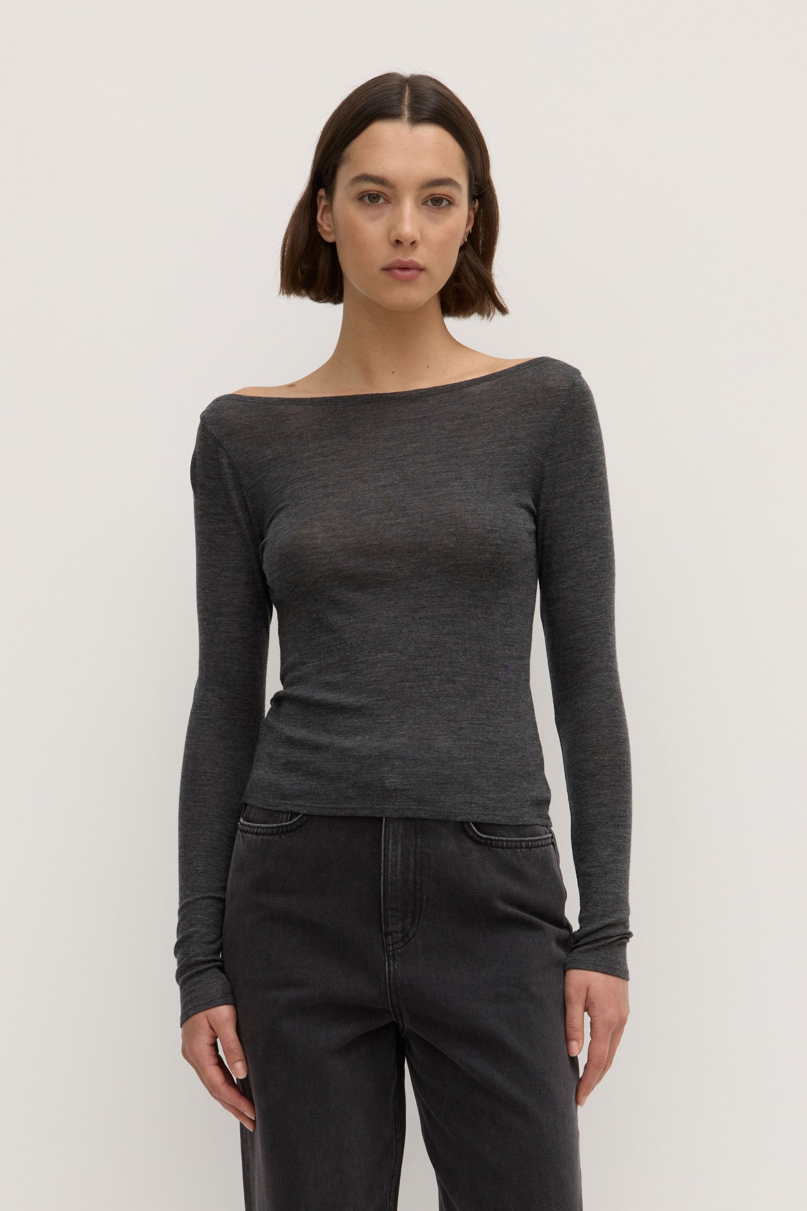 Shannon Wool Bateau Long Sleeve Top